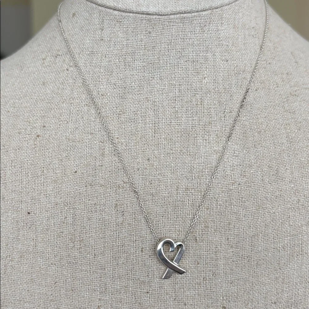 Tiffany & Co. Paloma Picasso Loving Heart Necklace Sterling Silver - Picture 2 of 6